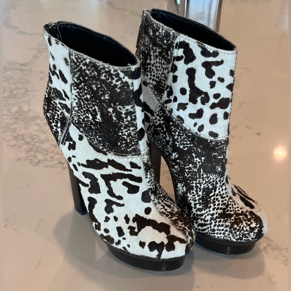 Rachel Zoe Pamela Calf Hair Platform Ankle Boots